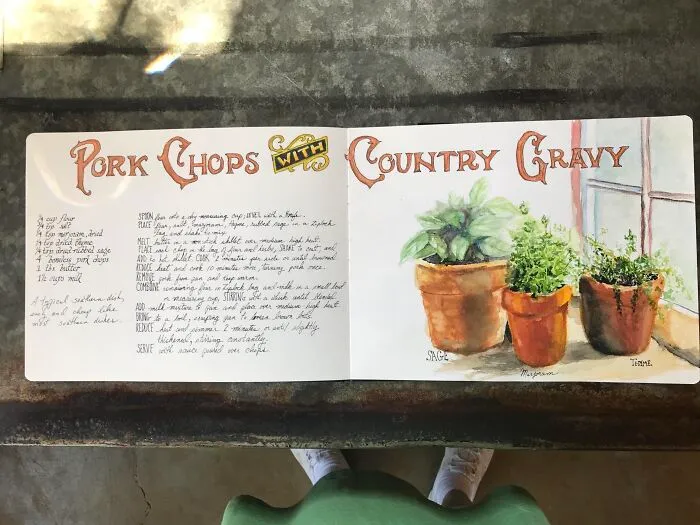 Hand-Lettered Family Cookbook With Watercolor Illustrations  Made For My Son's Wedding Gift
