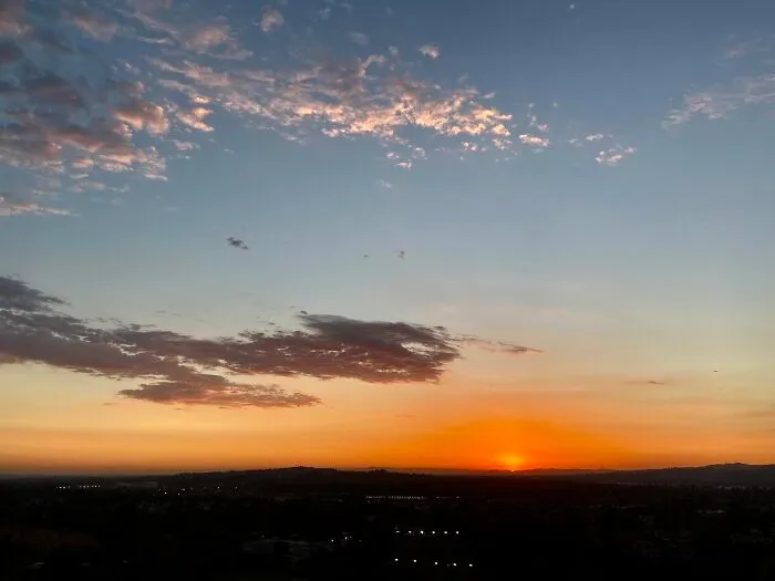 Sunset From My House At The Top Of A Hill