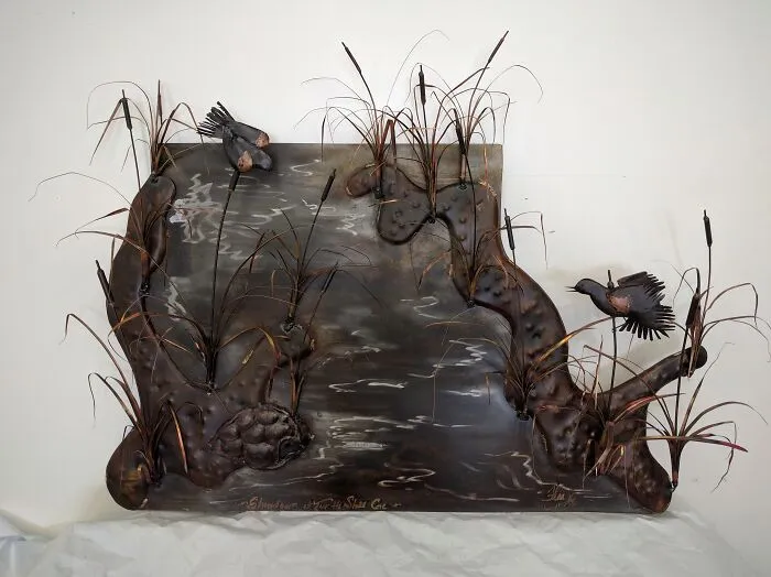 A Metal Sculpture I Made For A Good Friend Who Loved Redwing Blackbirds