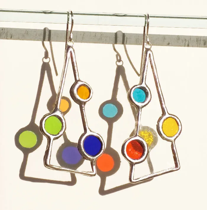 The Sun Makes My Stained Glass Earrings Even More Beautiful