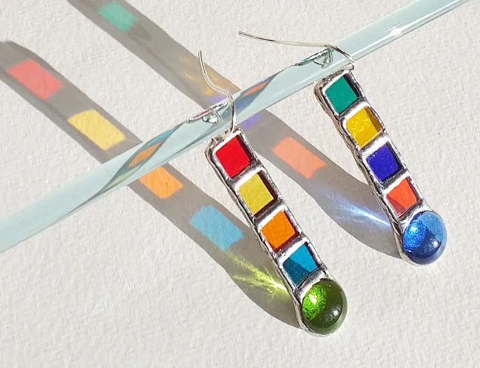 The Sun Makes My Stained Glass Earrings Even More Beautiful