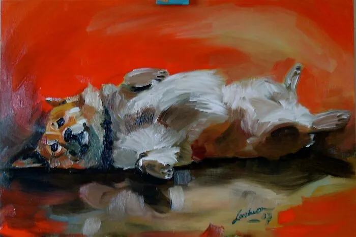 Oil Painting Of My Late Corgi Max
