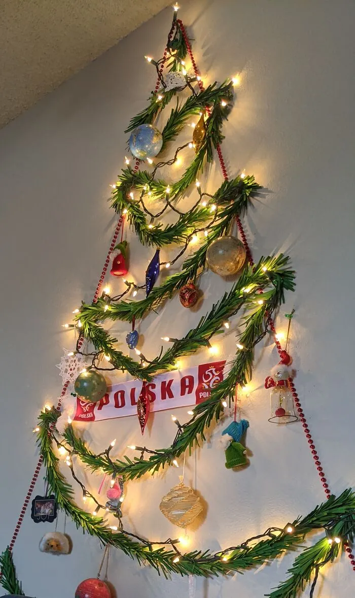 My Wife's Crafty Christmas Tree. It's Beautiful And The Cats Don't Wreck The Ornaments