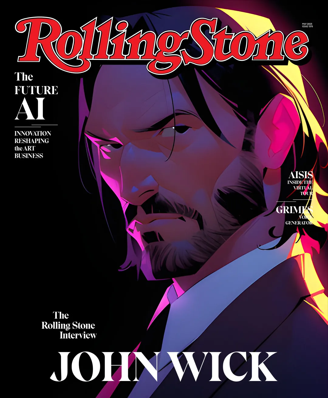An Eye-Catching John Wick Cover For Rolling Stone Magazine Was Created Using Ai