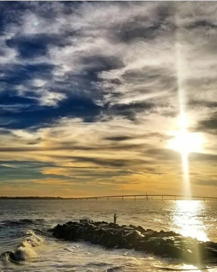 View From "Millionaire's Row" Overlooking The Longport Jetty, Nj