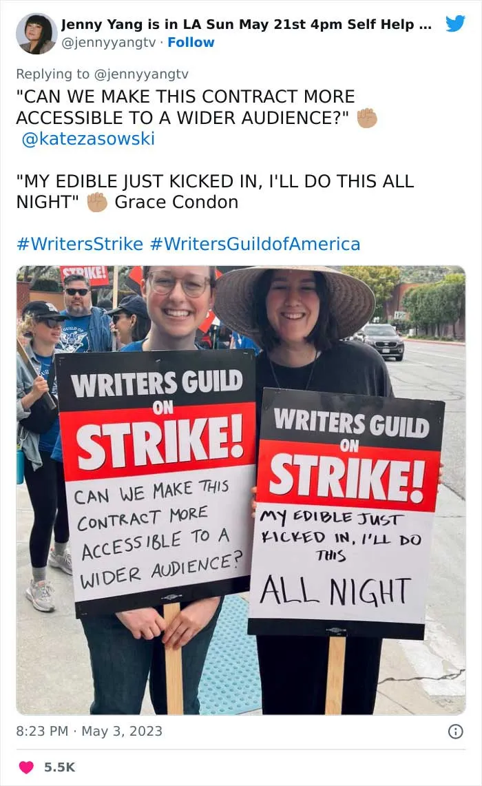 Writers Go On Strike And Of Course They Write The 30 Most Hilarious Signs For The Occasion