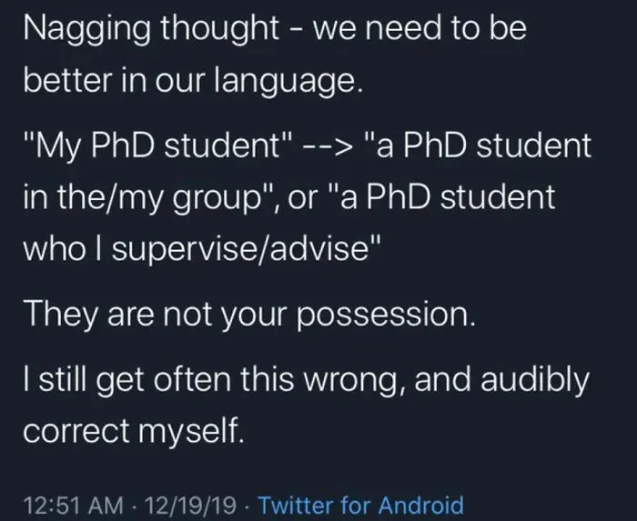 Apparently ‘My’ Can Only Literally Mean Possession