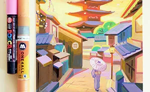 I Made 20 Images Using Acrylic Markers That Showcase The Places I Visited In Japan