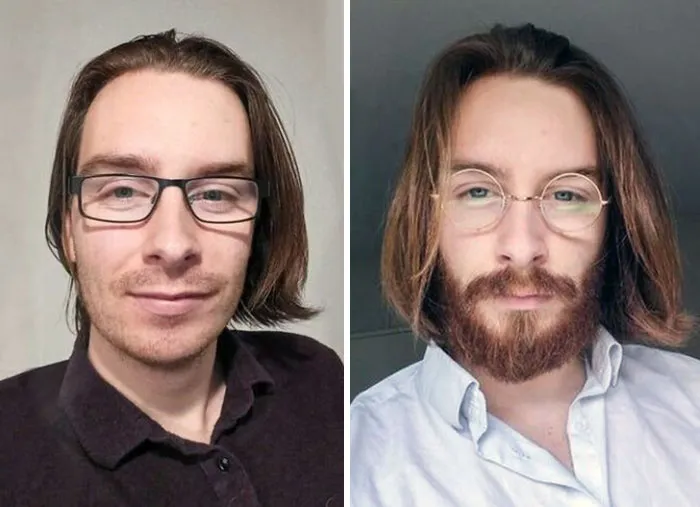 Antes y después. La Primera vez que me dejo la barba