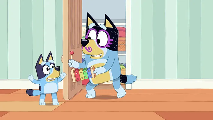 Scene from "Bluey" cartoon