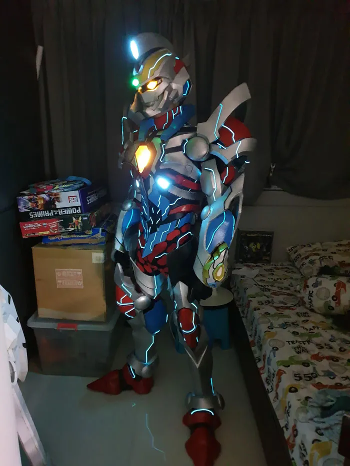 Person cosplaying SSSS.Gridman