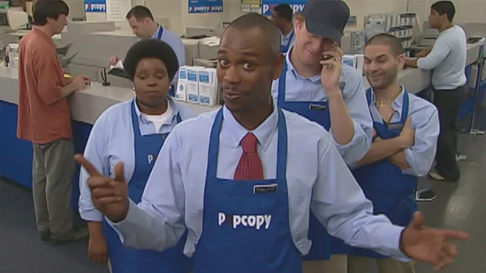 Dave smiling and talking from The Chappelle Show Popcopy & Clayton Bigsby"