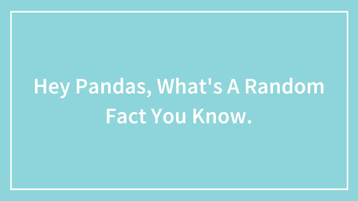 Hey Pandas, What's A Random Fact You Know.