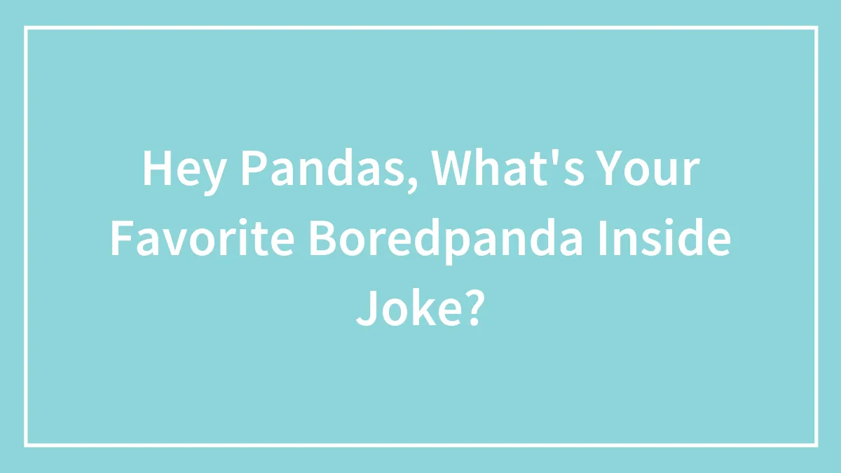 Hey Pandas, What's Your Favorite Boredpanda Inside Joke?