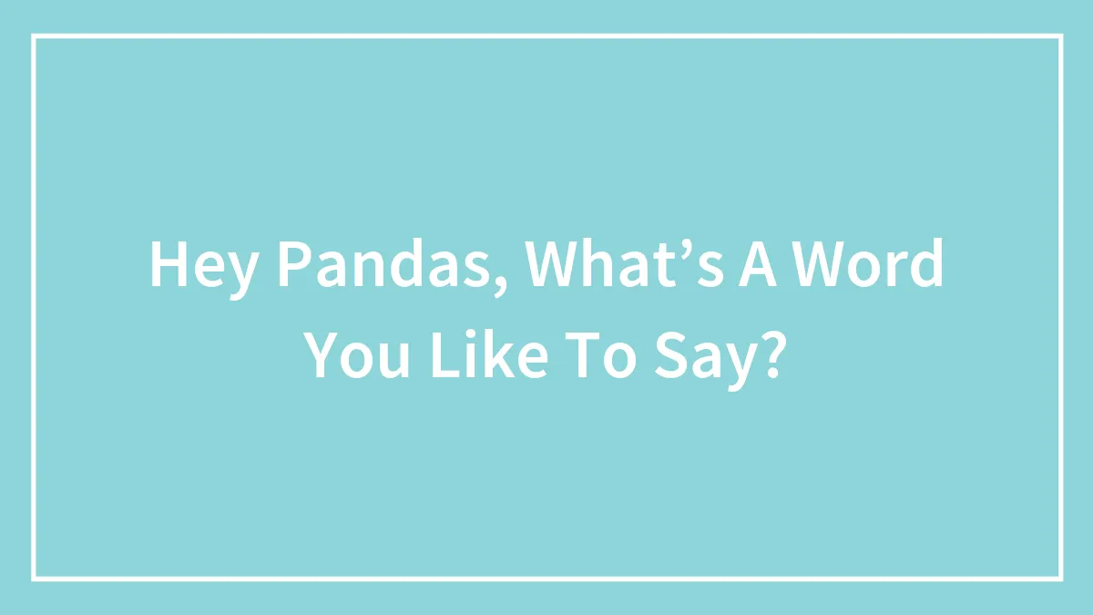 Hey Pandas, What’s A Word You Like To Say?