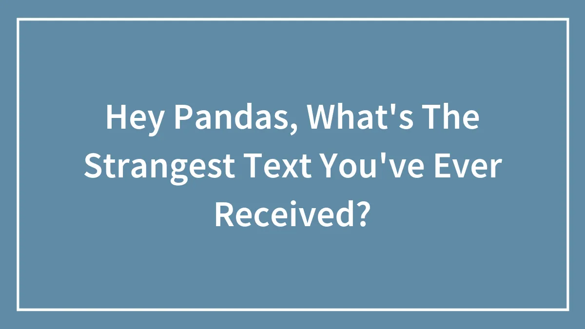 Hey Pandas, What's The Strangest Text You've Ever Received? (Closed)