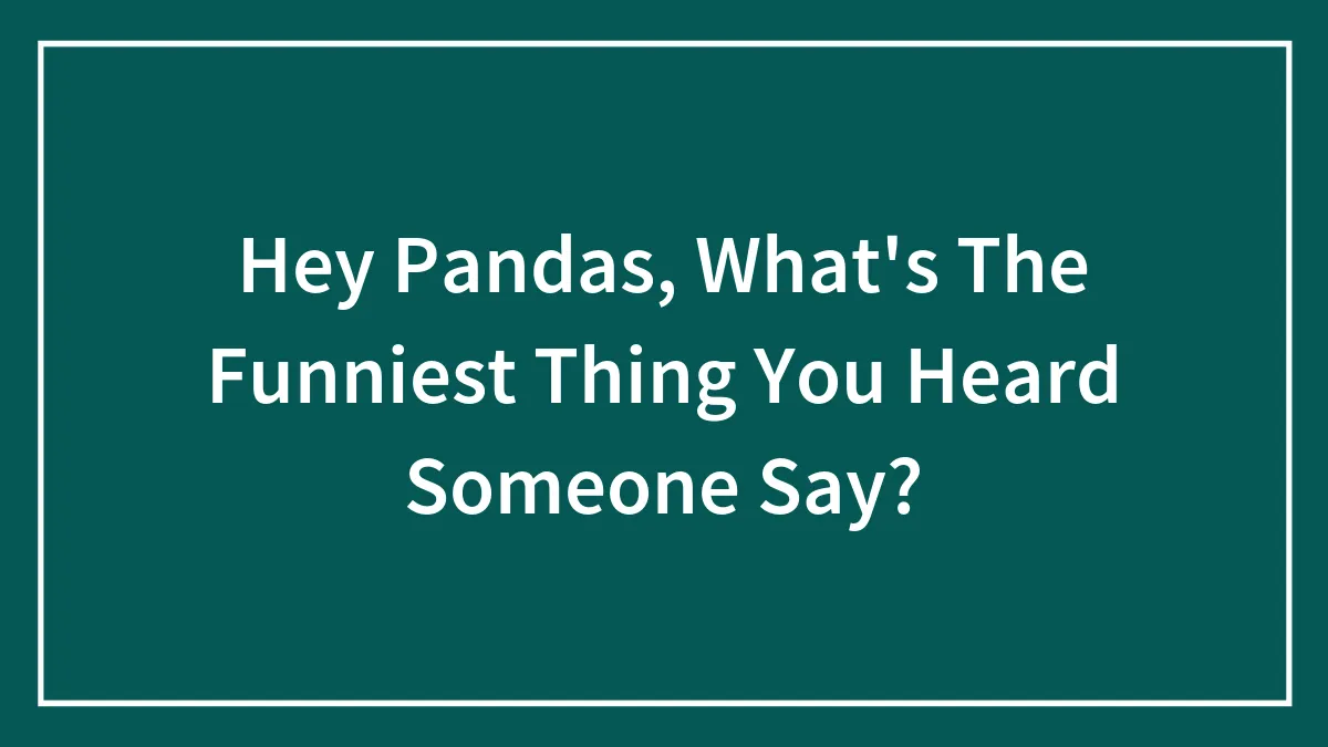 Hey Pandas, What's The Funniest Thing You Heard Someone Say? (Closed)