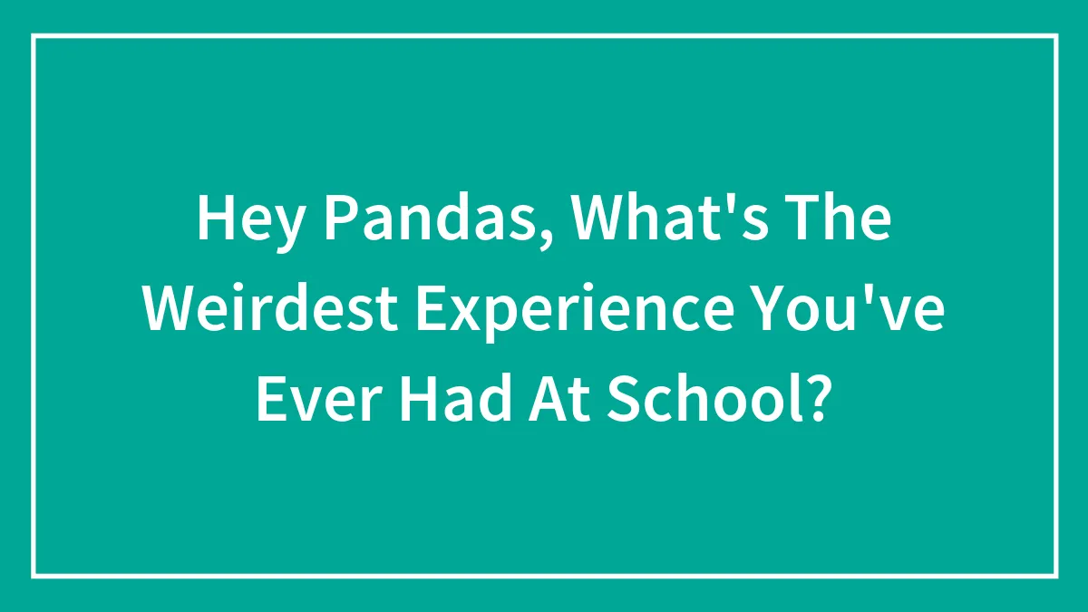 Hey Pandas, What's The Weirdest Experience You've Ever Had At School?