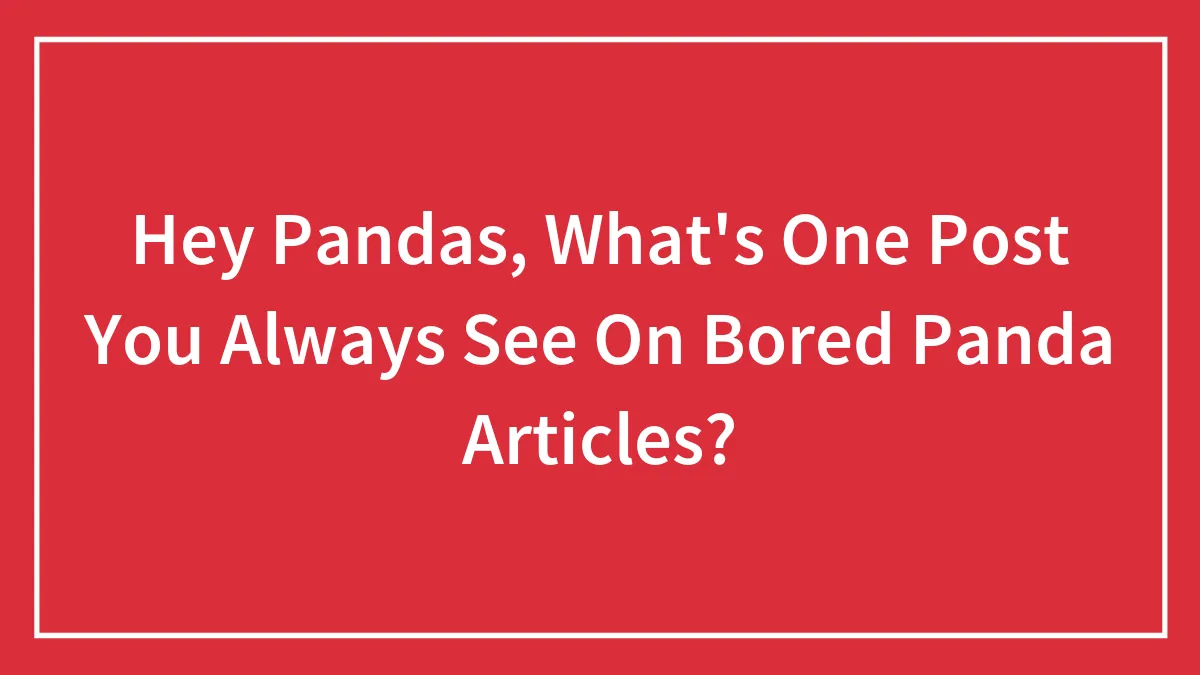 Hey Pandas, What's One Post You Always See On Bored Panda Articles? (Closed)