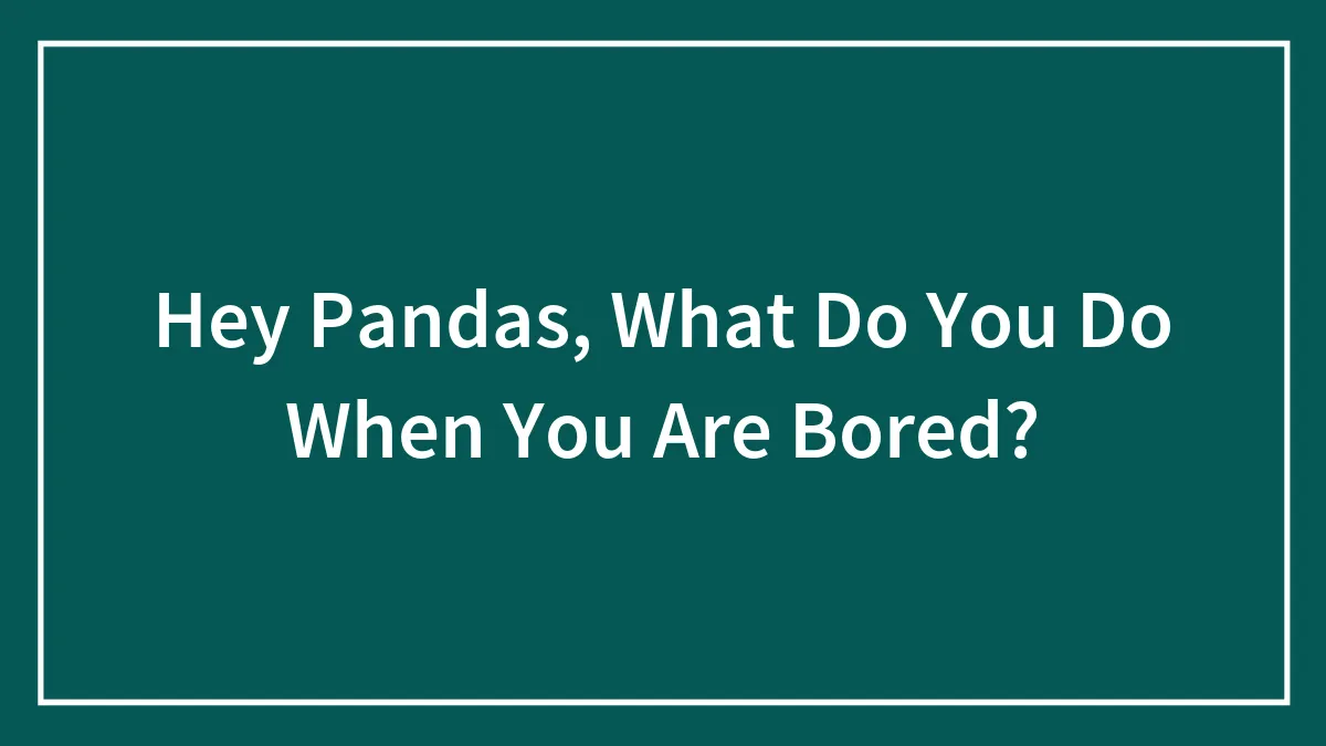 Hey Pandas, What Do You Do When You Are Bored?
