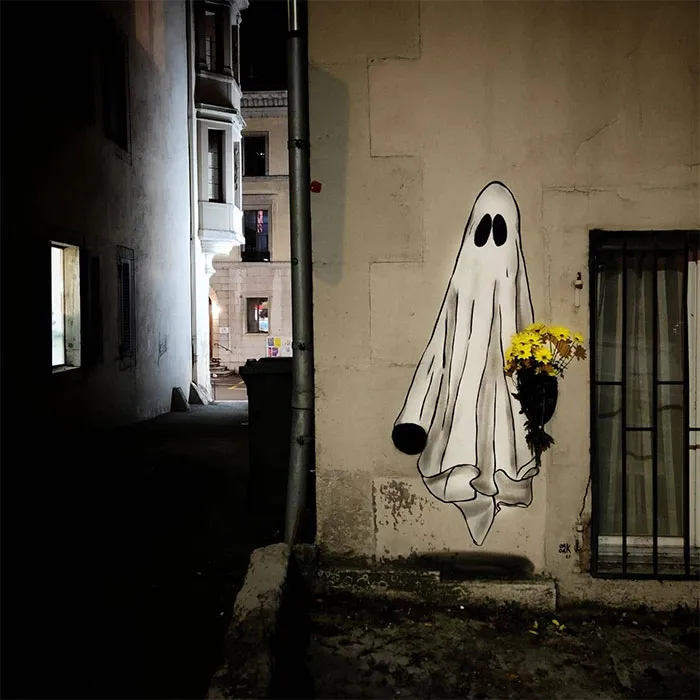 30 Ingeniosas y divertidas obras de arte urbano de las calles de Francia por Oakoak (nuevas fotos)