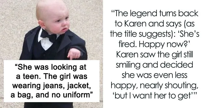 Karen Is Put In Her Place After Mistaking A Random Teenager For An Employee By A Legend Of A Man In A Suit Pretending To Fire The Teen