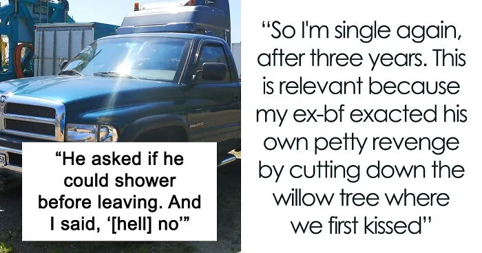 After A Break-Up, Ex-Boyfriend Cut Down “Their” Tree, So This Woman Forwarded His Text Bragging About It Right To The Property Manager