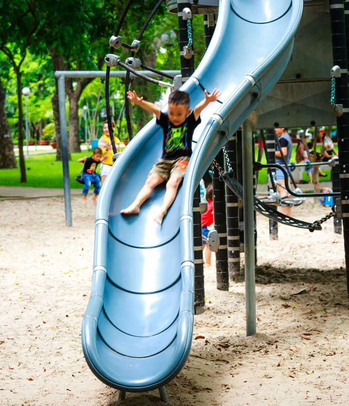 the child sliding