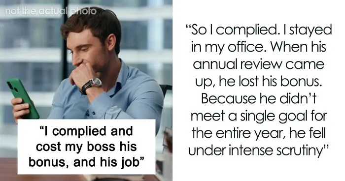 Woman Maliciously Complies With Boss's Demands To Work From The Office, Makes Him Lose His Bonus And The Job