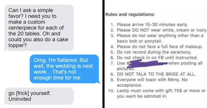 40 Delusional Brides And Grooms Who Thought Getting Married Earned Them Special Treatment