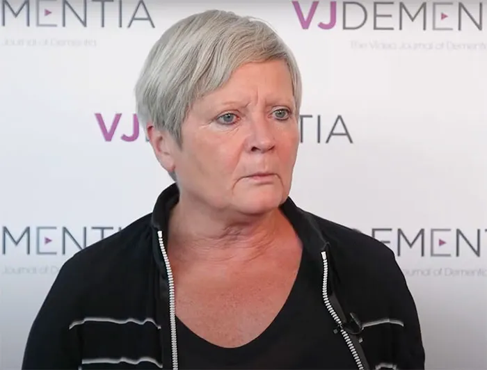Christine Van Broeckhoven giving an interview about emerging trends at AAIC