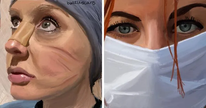 "Battle Scars": I Drew Portraits Of Doctors And Nurses During The Covid Epidemic