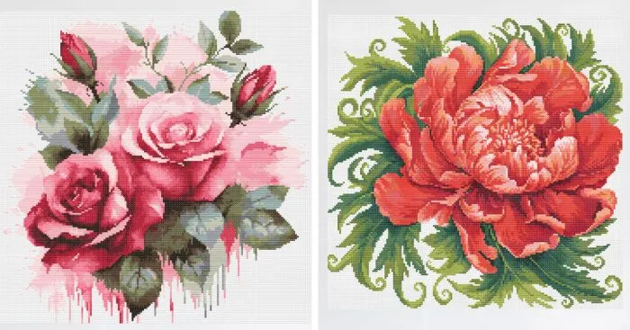 Cross Stitch Patterns: 12 Flower Ideas
