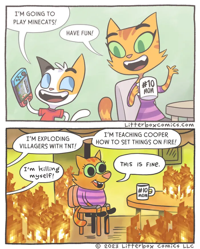 I’ve Been Drawing Relatable Comics On Parenting, And Here Are My Newest 33 Illustrations Of My Family Of Cats