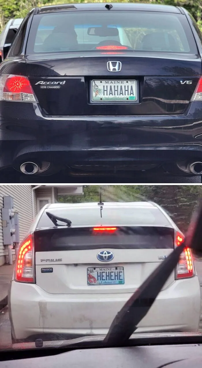 Somehow Ended Up Behind These 2 Cars At The Same Location A Couple Of Days Apart