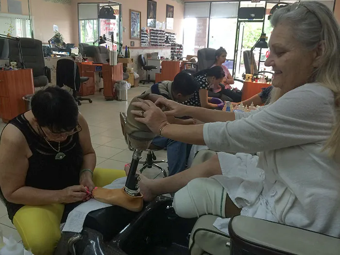 Sister And I Took Our Mother For A Spa Day And She Finally Smiled About Something Related To Her Leg. They Made Her Feel Beautiful