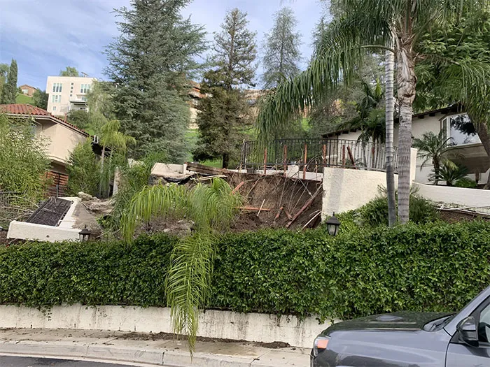 You Can See The Extent Of The Damage And Where The Front Of The Wall Ended Up After The Storm Passed