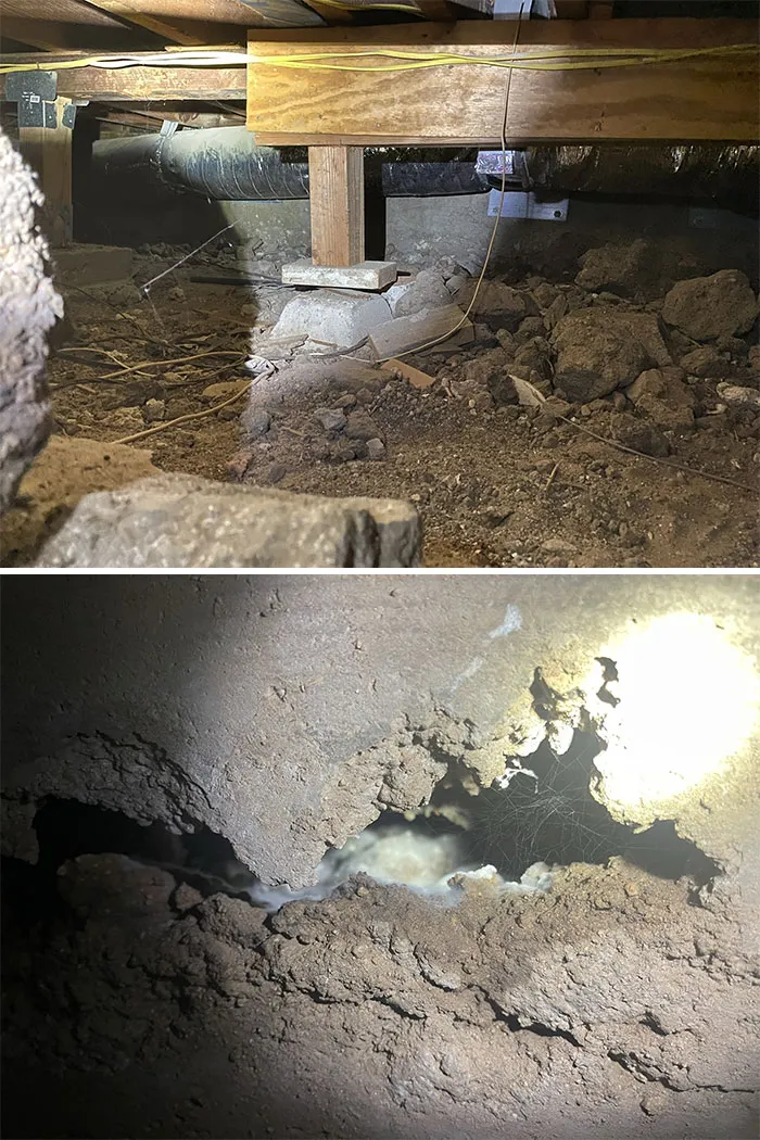 Poste flotante. Malos cimientos y ahora también moho