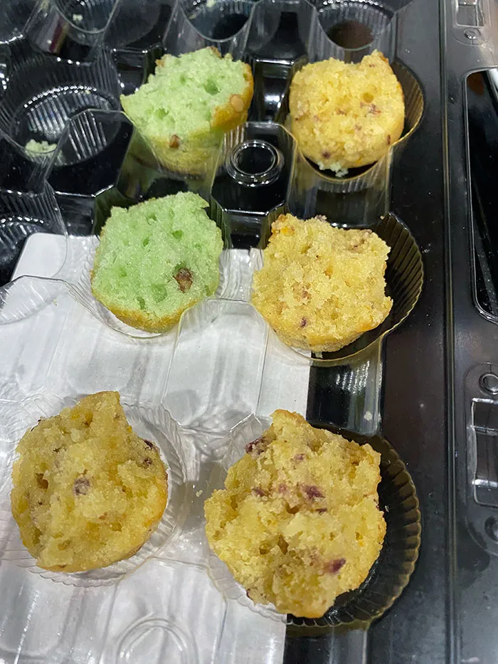 I Was Looking Forward To Having Mini-Muffins For Breakfast This Morning, And This Is What I Found. He Ate The Top And Left This For Me