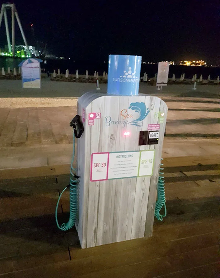 Sunscreen Stations At Dubai Beaches