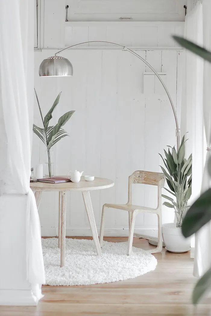Wooden table and chair 