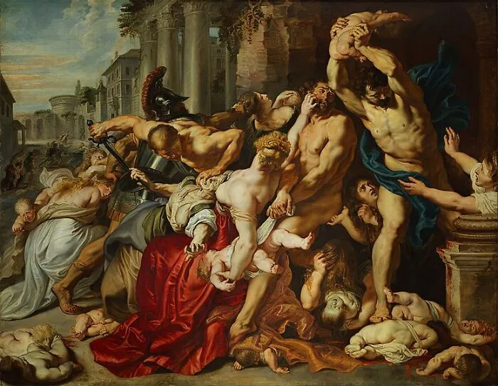 Massacre Of The Innocents by Peter Paul Rubens, 1611, oil painting depicting the episode of the biblical Massacre of the Innocents of Bethlehem, as related in the Gospel of Matthew