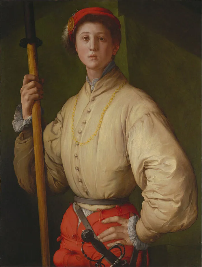 Portrait Of A Halberdier by Pontormo, 1537, oil painting