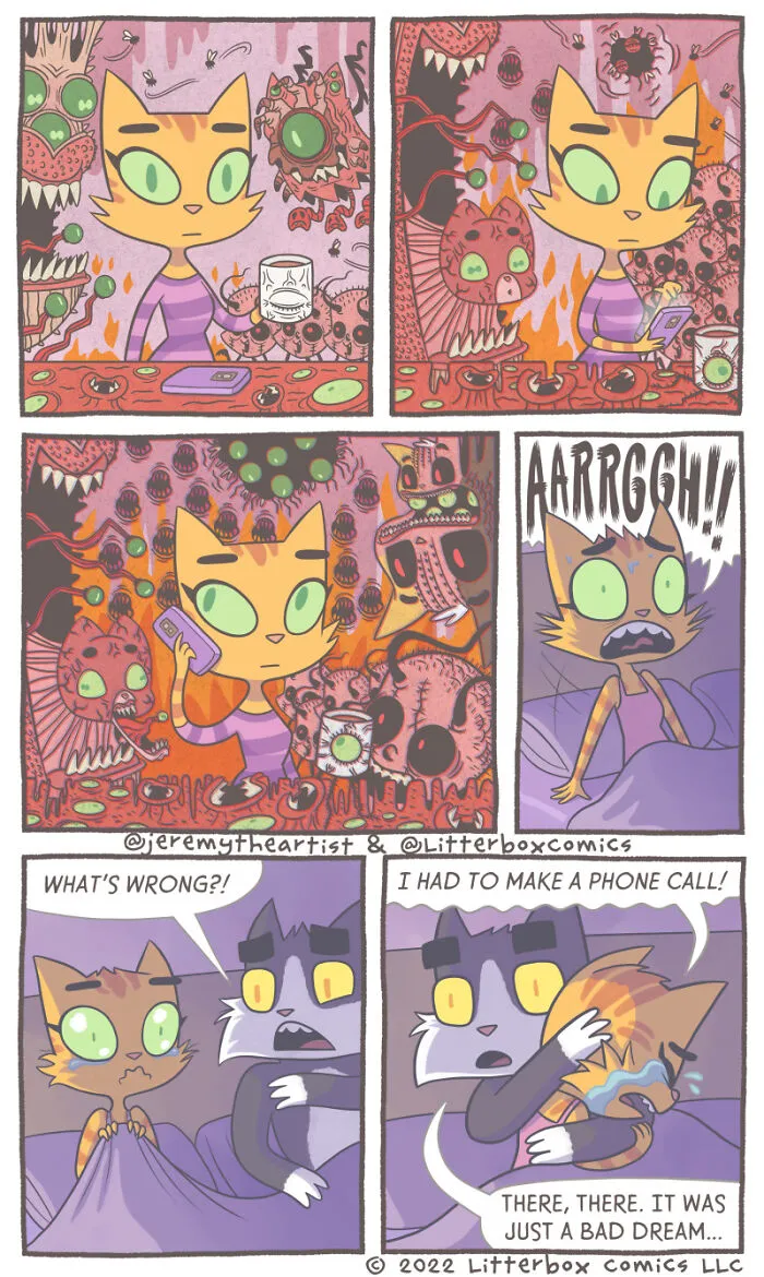 I’ve Been Drawing Relatable Comics On Parenting, And Here Are My Newest 33 Illustrations Of My Family Of Cats