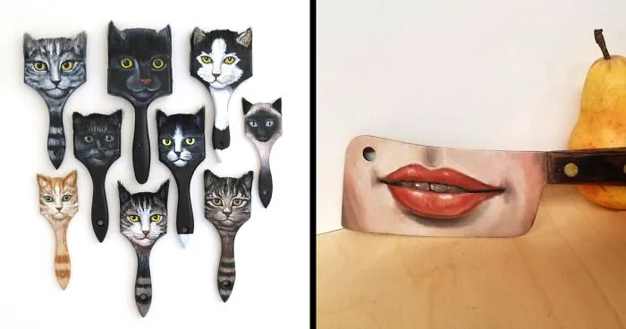 36 Old Everyday Objects Upcycled Into Artwork After I Paint Unique Faces Onto Them