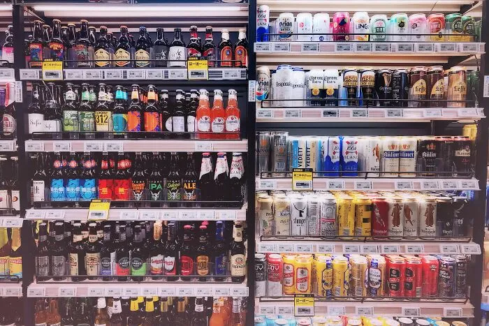 Soda drink isle in the shop 