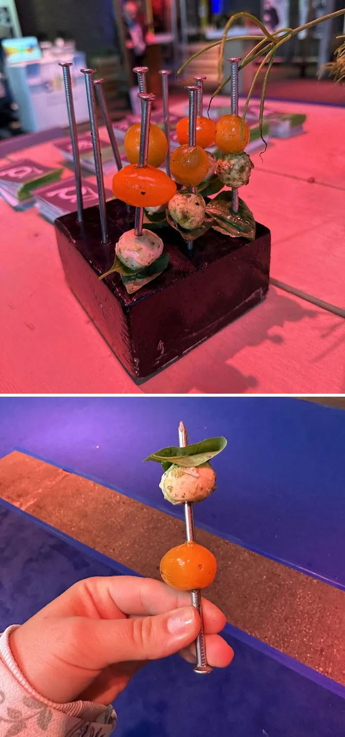 Aperitivos en clavos en una conferencia