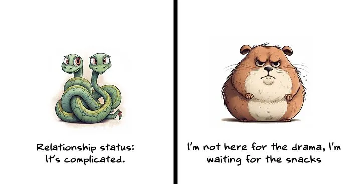 30 Illustrations I Created For My Book Called “100 Sassy Animals”