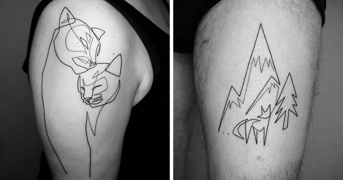 This Artist Creates Captivating Tattoos Using A Single Line (35 Pics)