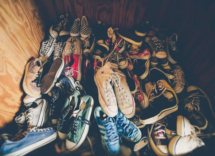 Different shoes in one place